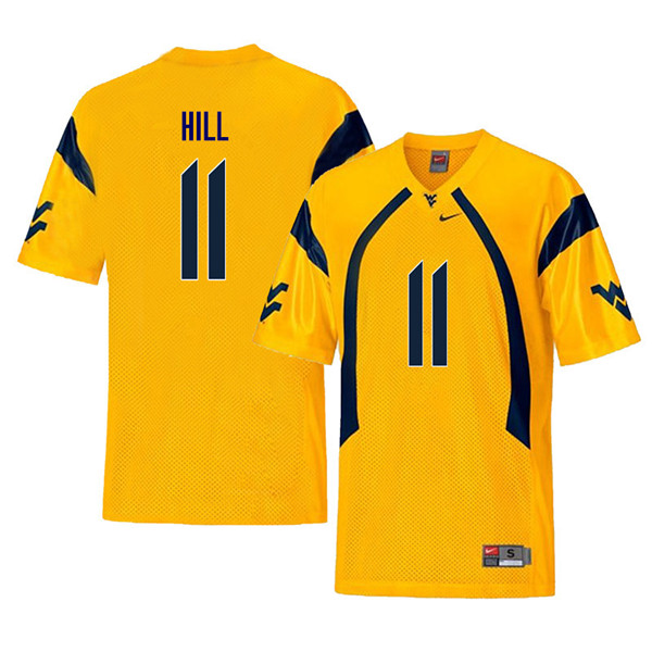 NCAA Men's Chase Hill West Virginia Mountaineers Yellow #11 Nike Stitched Football College Throwback Authentic Jersey KF23S13EM